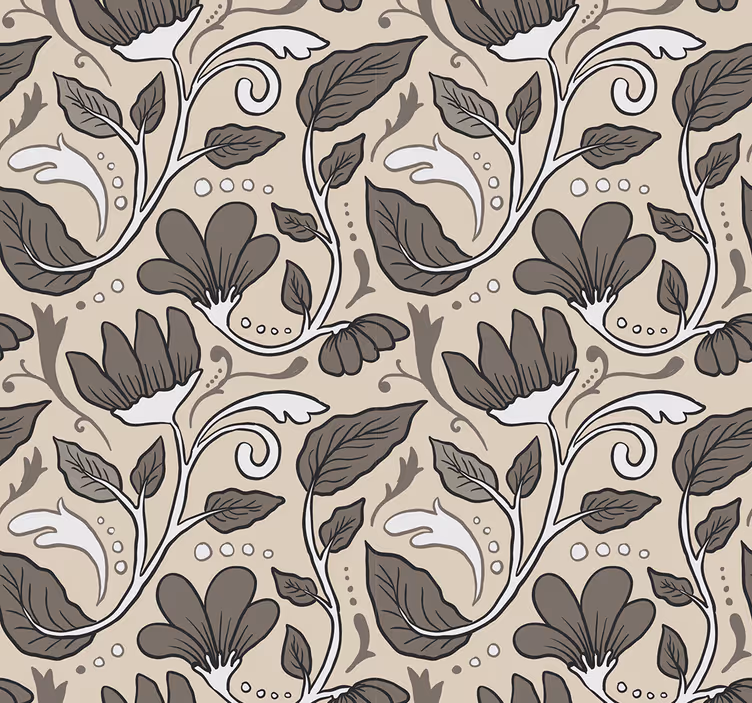 Vintage floral wall paper in bedroom - TenStickers