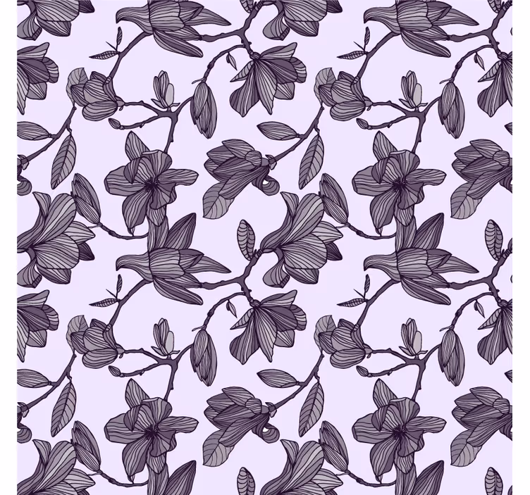 Cute magnolia design wall paper in bedroom - TenStickers