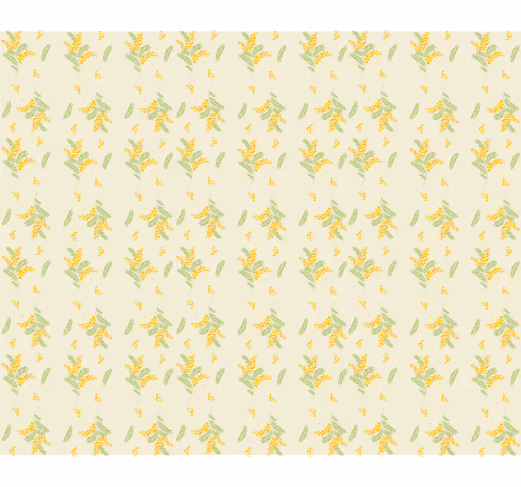 Mimosa pattern light wall paper in bedroom - TenStickers