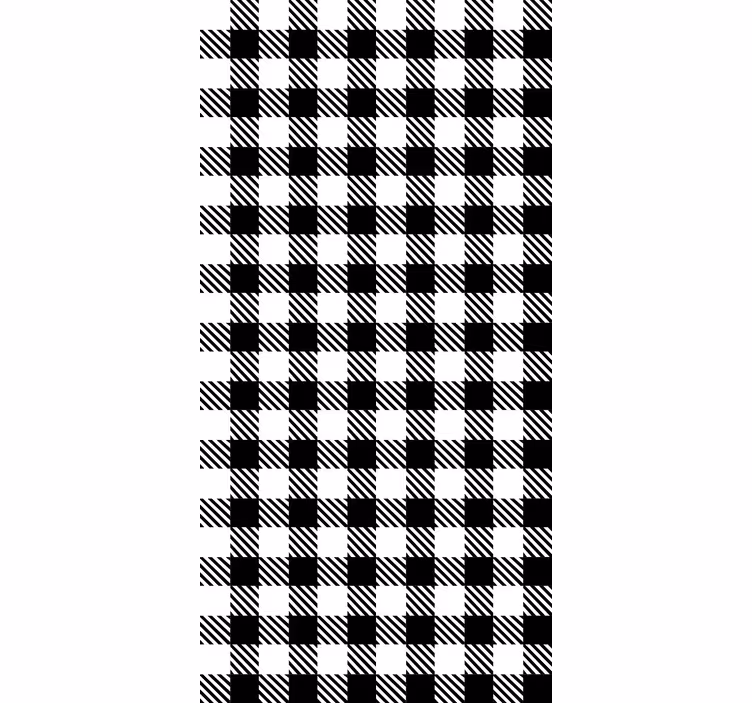 Black and white vichy wall paper in bedroom - TenStickers
