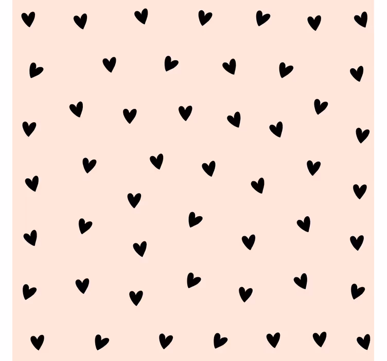 Black heart pattern wall paper in bedroom - TenStickers