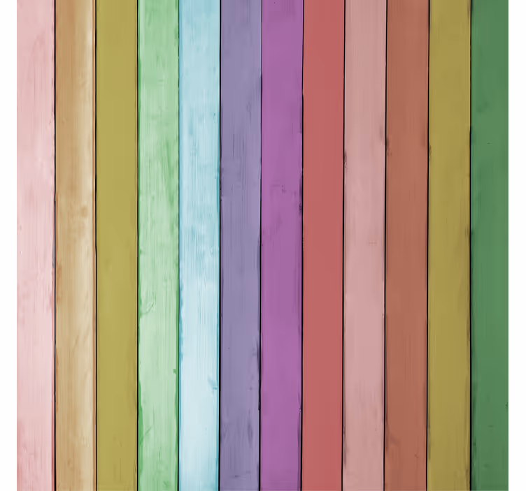 Ornamental wallpaper in light-colored wood planks - TenStickers