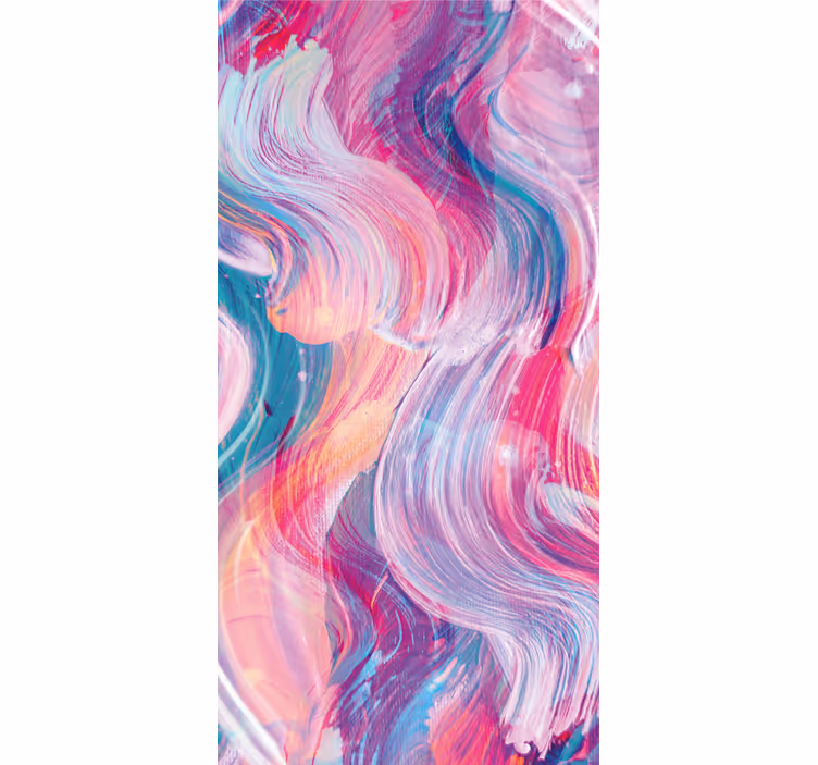 Ornamental wallpaper colorful oil paint strokes - TenStickers