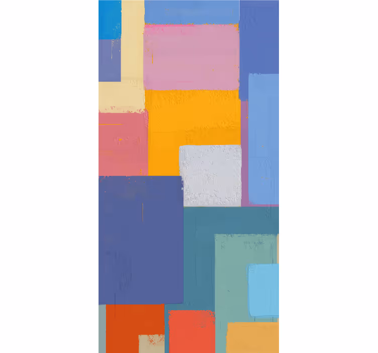 Ornamental wallpaper abstract colorful squares - TenStickers