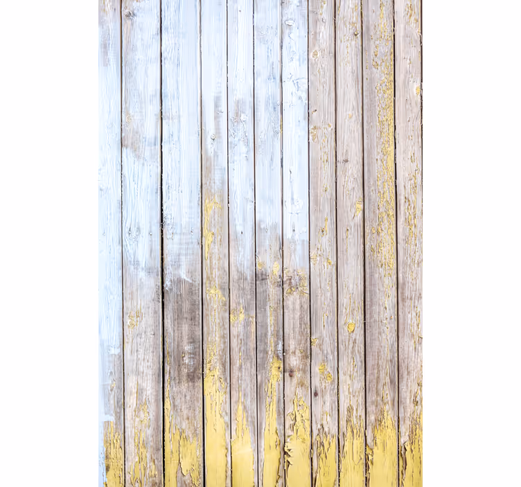 Ornamental wallpaper rustic white painted planks - TenStickers