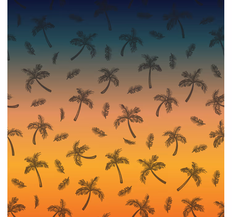 Ornamental wallpaper tropical palm scene - TenStickers