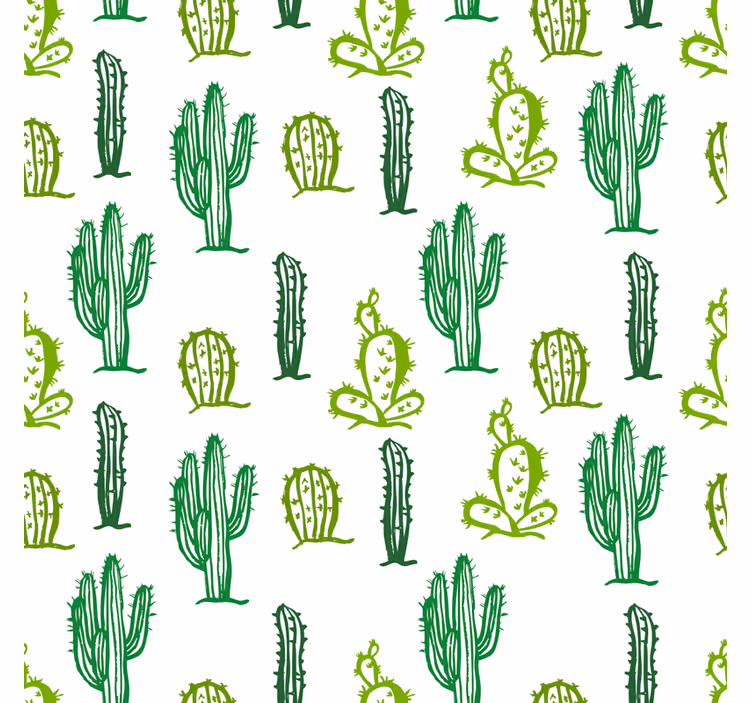 Living area wallpaper green cactus design - TenStickers