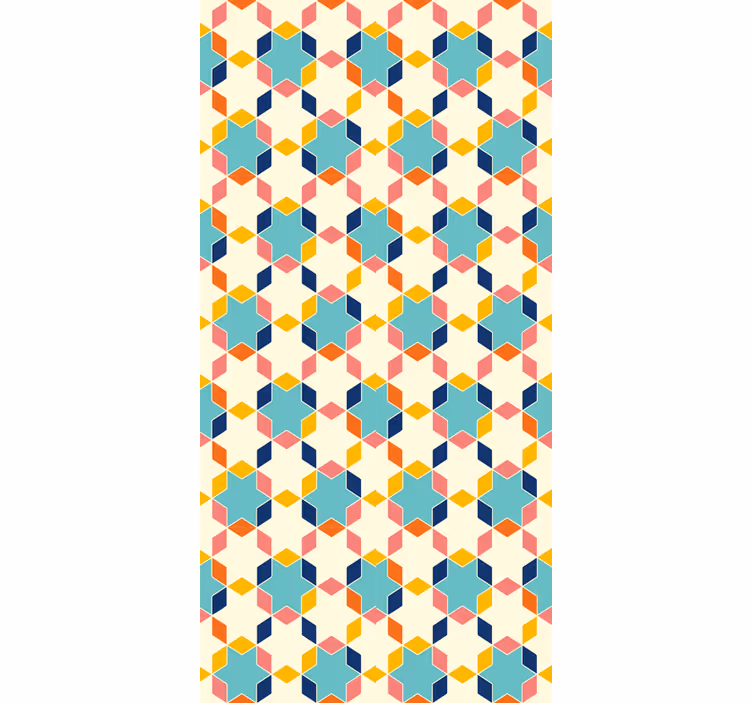 Living area wallpaper geometric pattern design - TenStickers