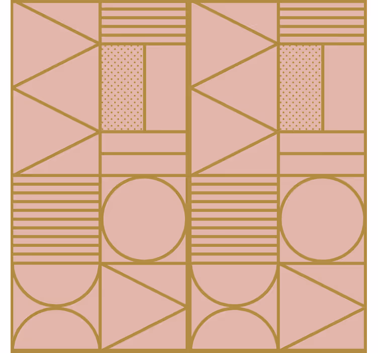 Textured wallpaper in gold and pink blocks - TenStickers