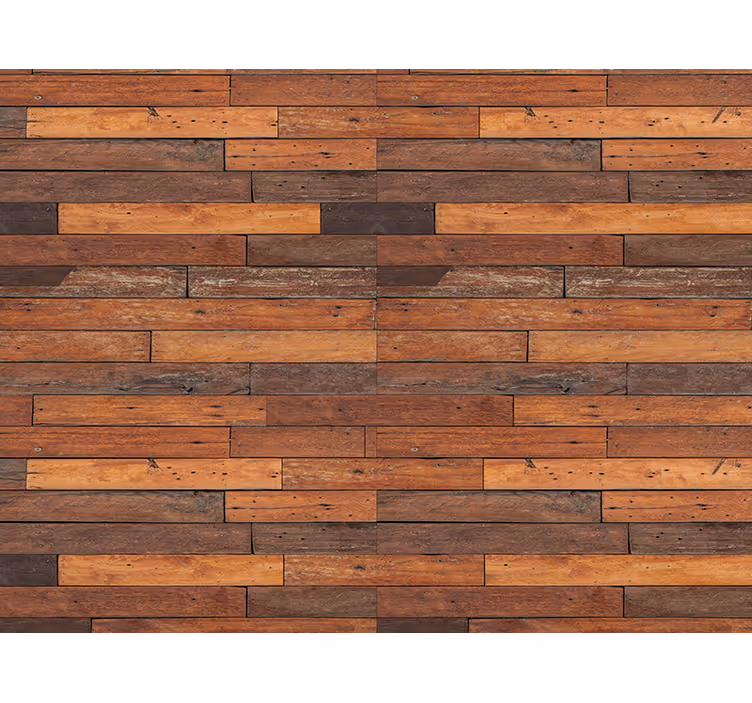 Rustic plank texture wall paper in bedroom - TenStickers