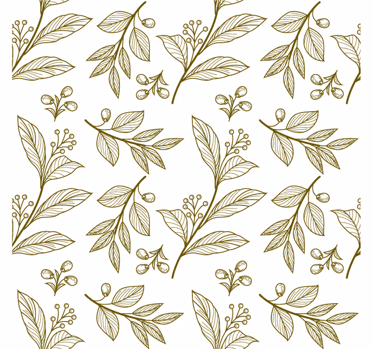 Elegant leaf emblem wall paper in bedroom - TenStickers