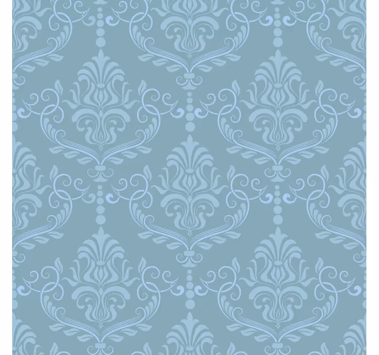 Blue elegant baroque wall paper in bedroom - TenStickers