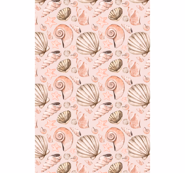 Animals wallpaper pastel seashells design - TenStickers