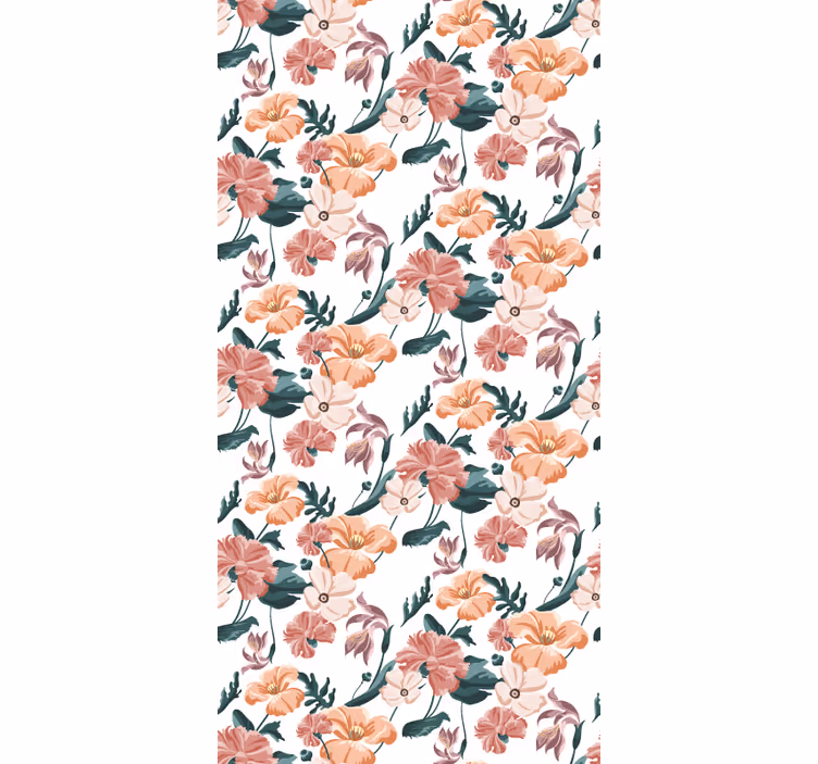 Wall paper in bedroom beautiful pastel flowers pattern - TenStickers