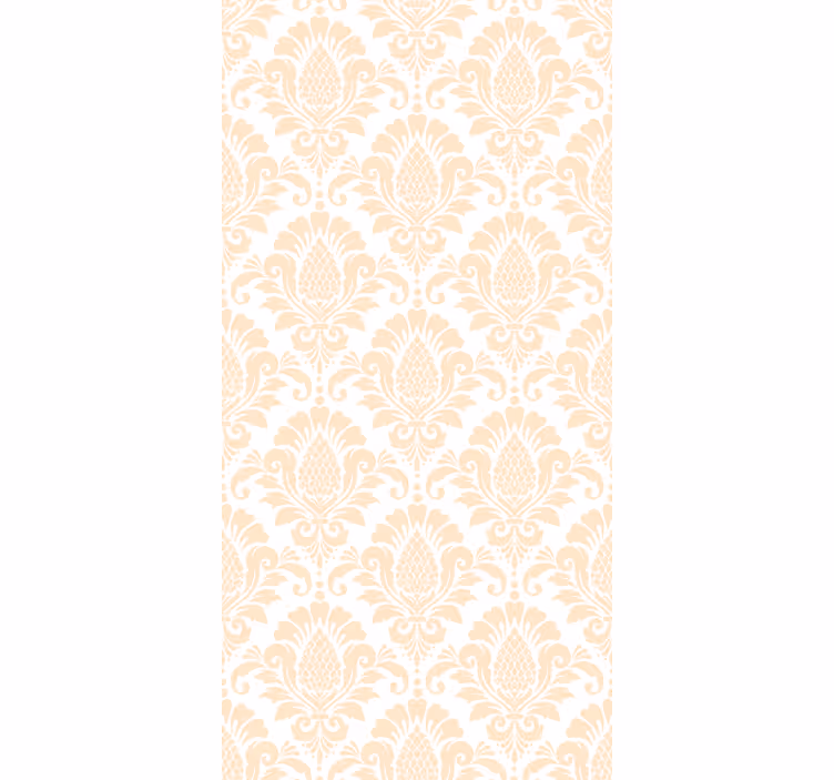 Wall paper in bedroom beige damask design - TenStickers