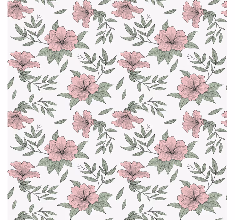 Wall paper in bedroom with floral pattern finish - TenStickers