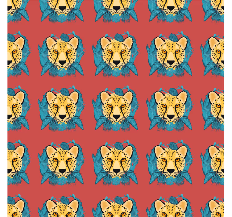 Textured wallpaper with oriental leopard design - TenStickers