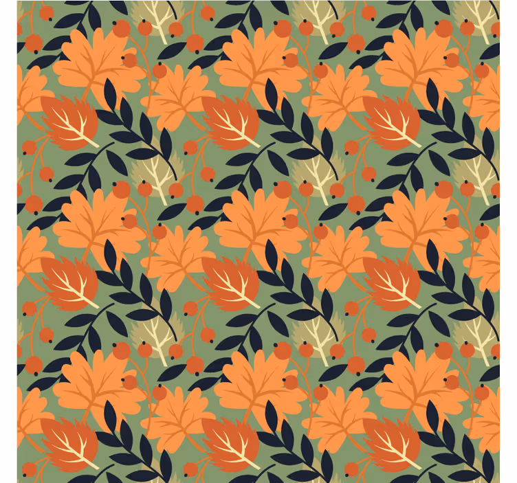 Textured wallpaper big autumn leaves design - TenStickers