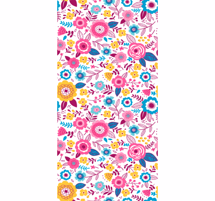 Vibrant botanical wallpaper in bedroom - TenStickers