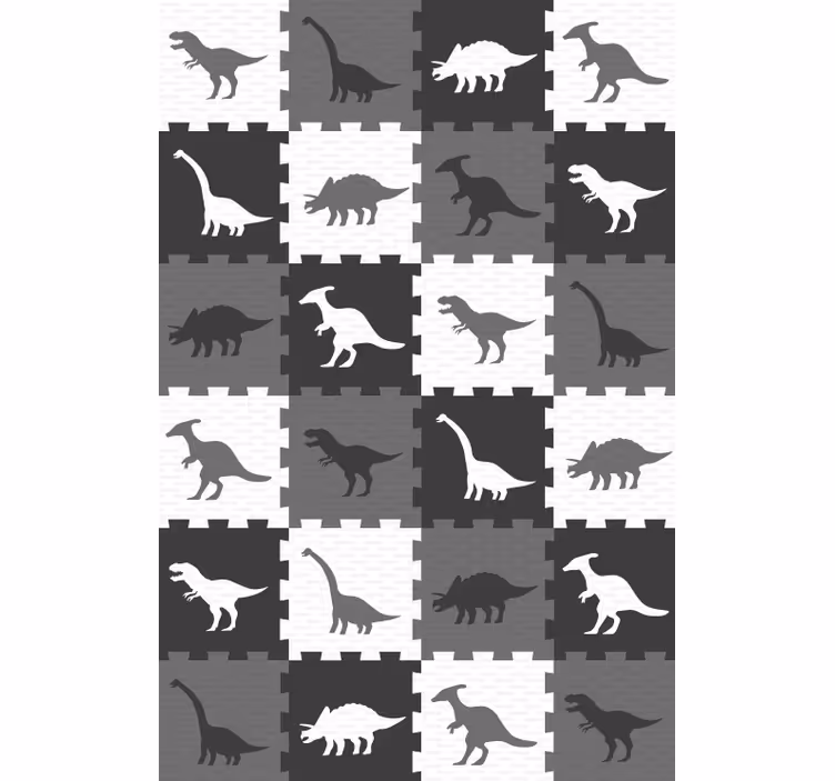 Animals wallpaper gray animal puzzle - TenStickers