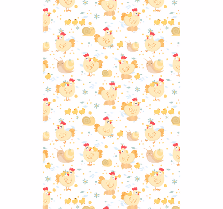 Animals wallpaper chickens and snails cartoon farm - TenStickers