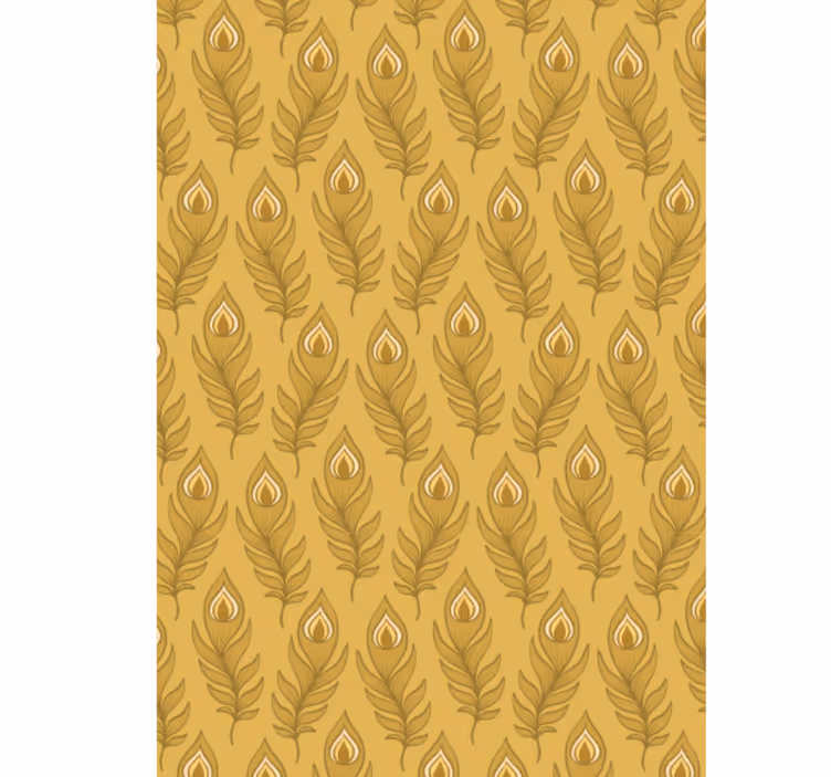 Animals wallpaper featuring blue floral turkey and gold flowers - TenStickers