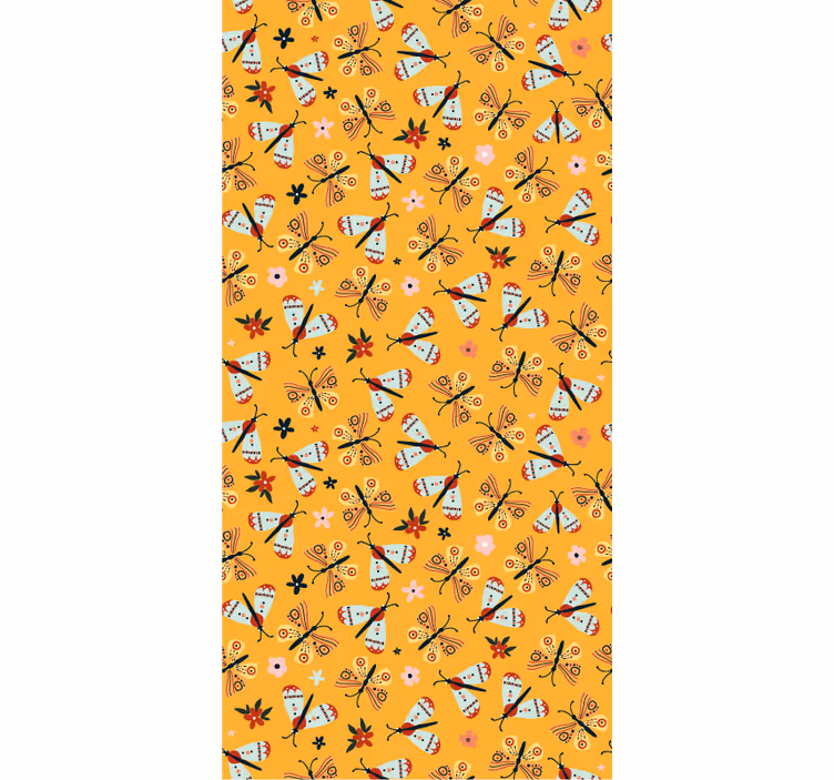 Animals wallpaper featuring hand drawn butterflies - TenStickers