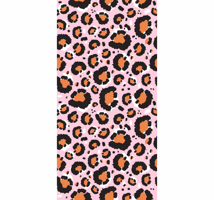 Animals wallpaper featuring a pink leopard motif - TenStickers