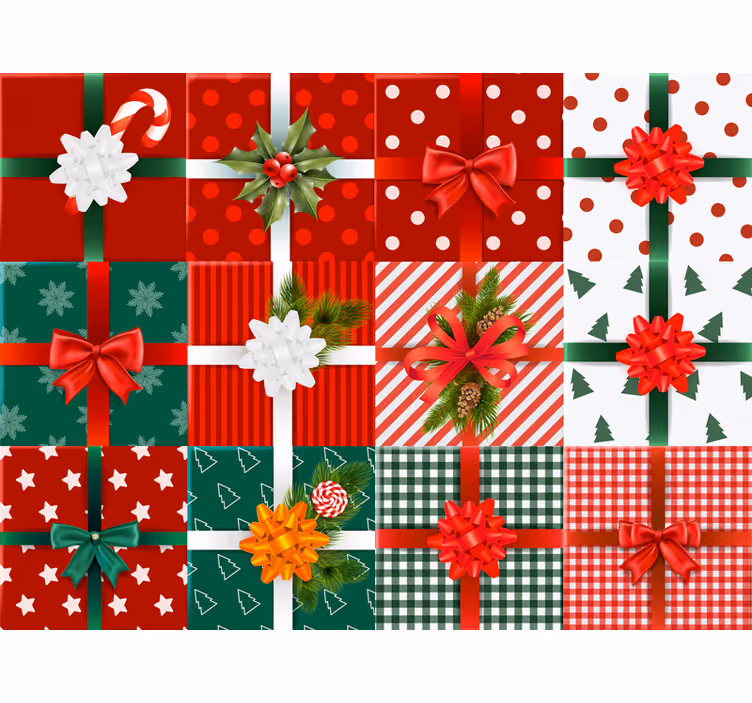 Holiday christmas wallpaper festive gift designs - TenStickers
