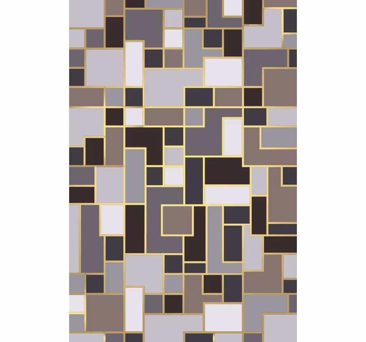 Hallway wallpaper in gray rectangles mosaic - TenStickers