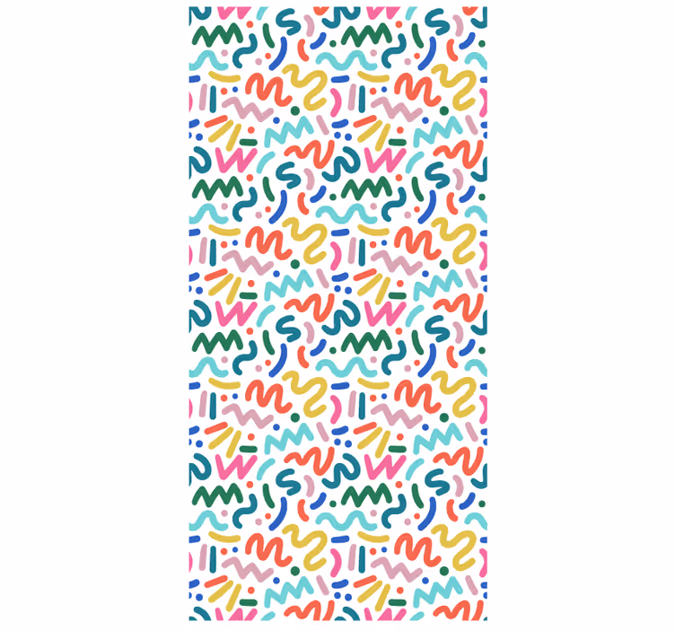 Hallway wallpaper with abstract colorful shapes - TenStickers