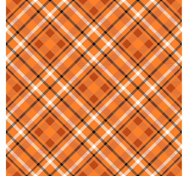 Hallway wallpaper in orange patterned squares with brown lines - TenStickers