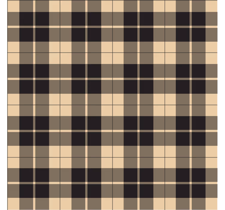 Hallway wallpaper in beige patterned squares with black lines - TenStickers
