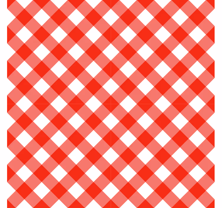 Hallway wallpaper in red and white patterned squares - TenStickers