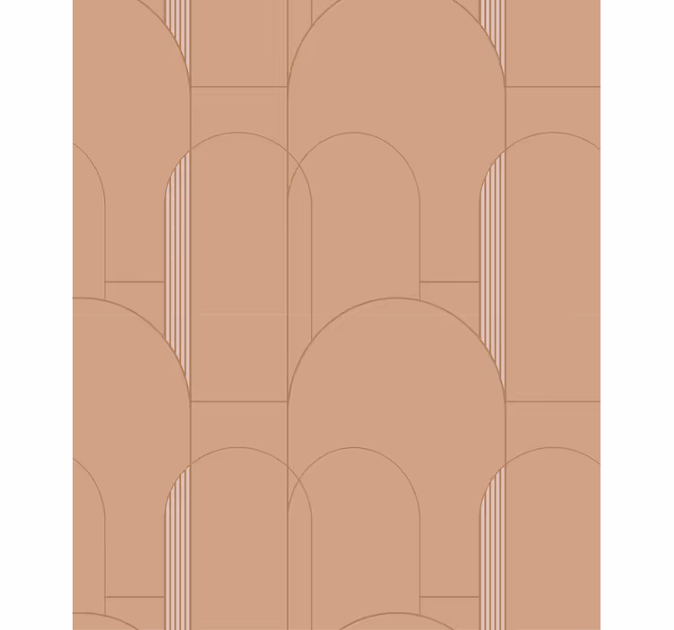 Wallpaper for dining area terracotta circular design - TenStickers
