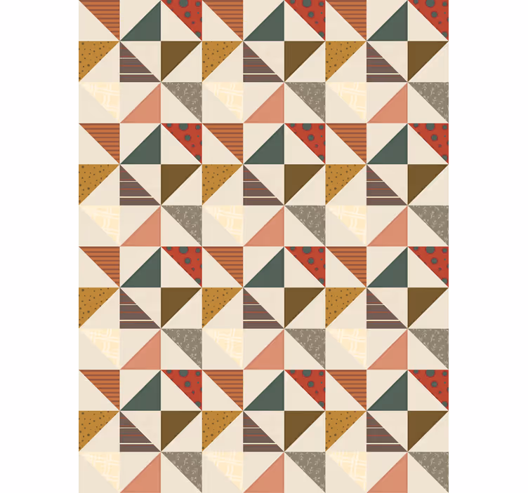 Wallpaper for dining area patchwork triangle design - TenStickers