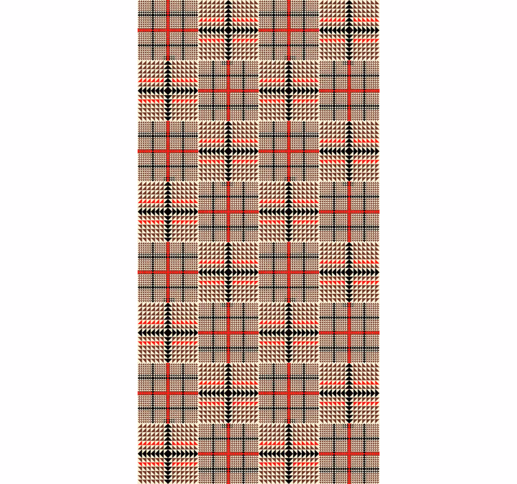 Wallpaper for dining area brown plaid design - TenStickers