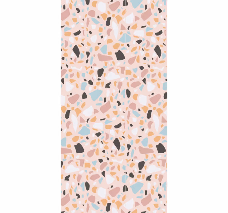 Textured wallpaper in pink and blue terrazzo - TenStickers