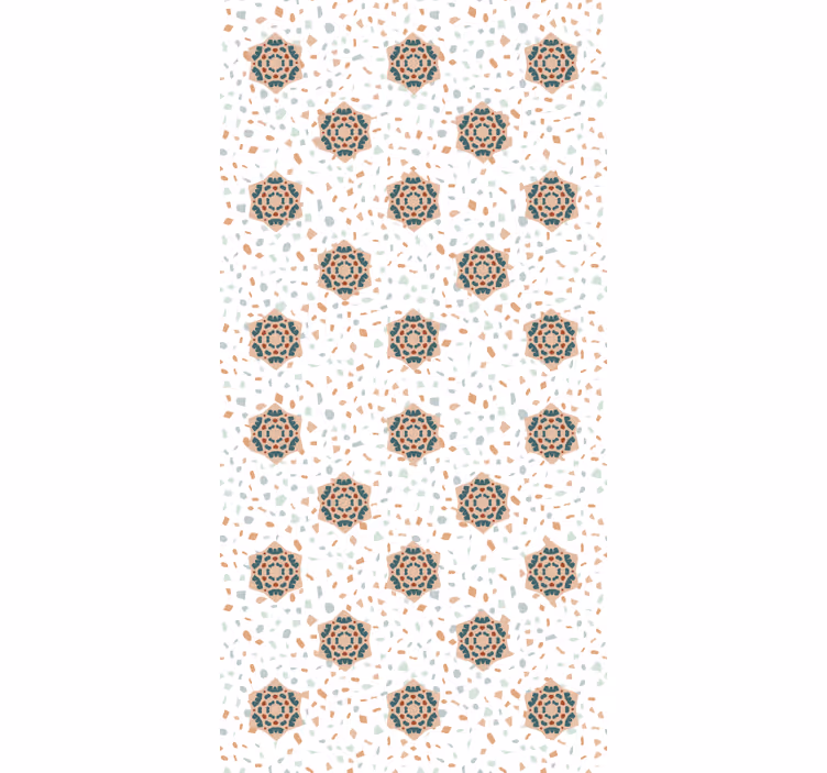 Textured wallpaper terrazzo with flowers - TenStickers