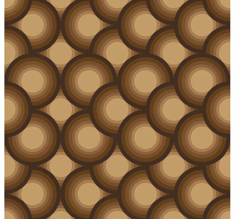 Retro wallpaper brown suns - TenStickers