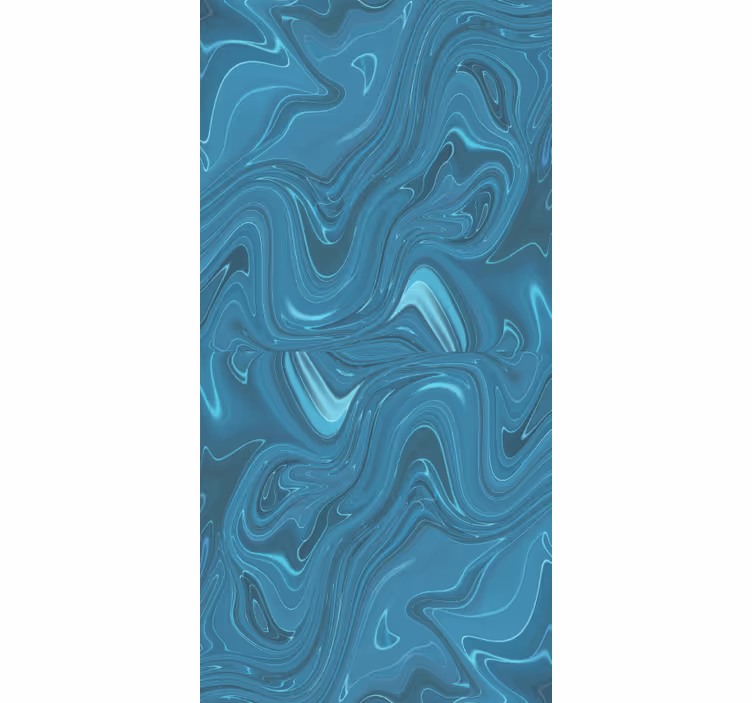 Marble effect wallpaper in swirling ocean tones - TenStickers