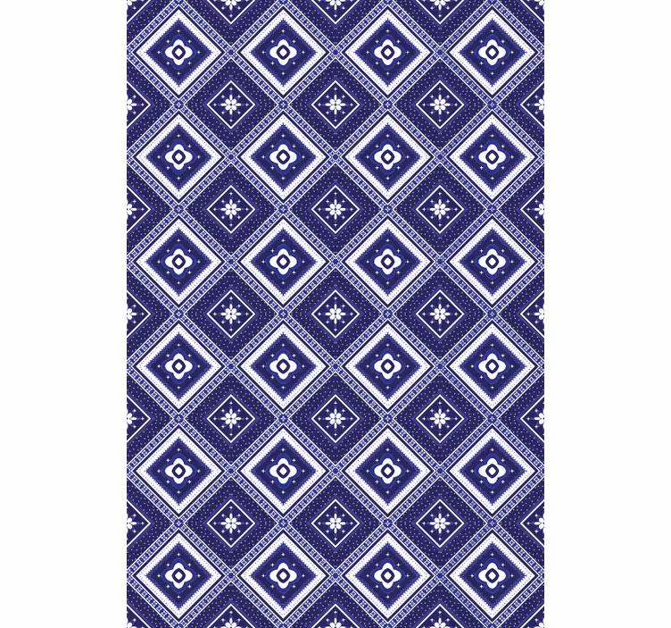 Tile effect wallpaper blue diamond design - TenStickers