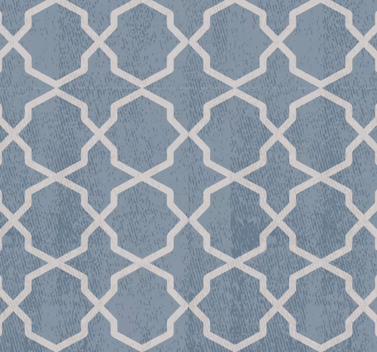 Tile effect wallpaper geometric blue design - TenStickers