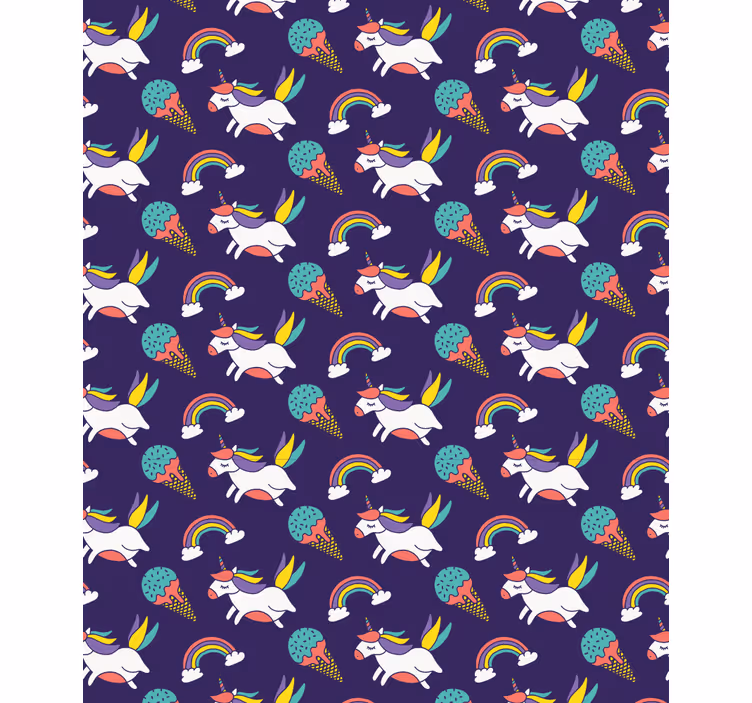 Children's wallpaper with unicorn pattern - TenStickers