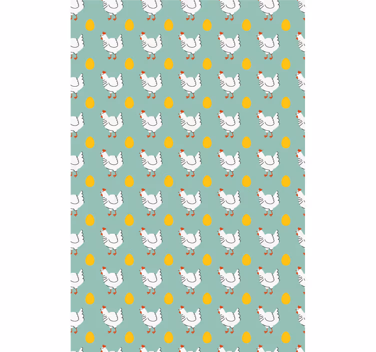 Children's wallpaper white chick on blue background - TenStickers