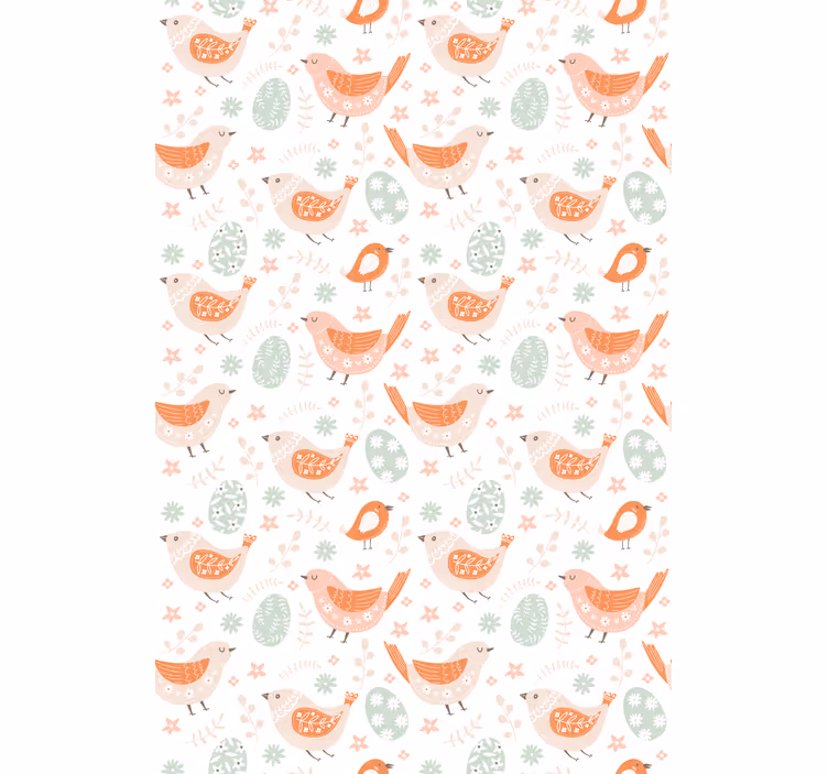 Children's wallpaper minimalistic nordic little birds - TenStickers