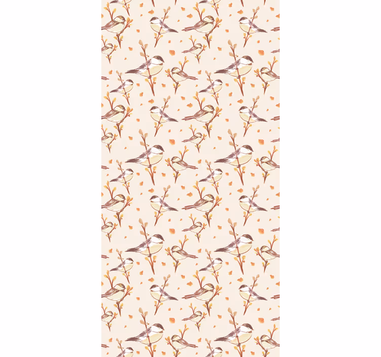 Children's wallpaper aquarella birds on branches - TenStickers