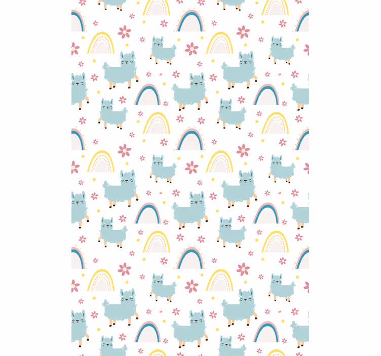 Children's wallpaper funny sheep unicorns pattern - TenStickers