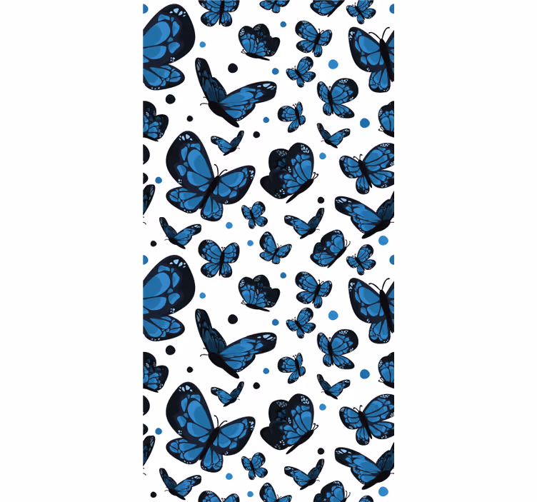 Children's wallpaper blue butterfly - TenStickers