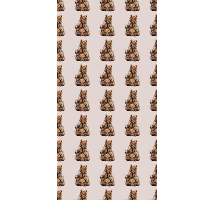 Children's wallpaper brown bear - TenStickers